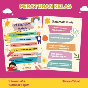 poster peraturan kelas dekorasi kelas paud tk sd smp sma